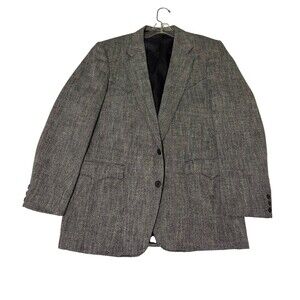 Circle S Western Blazer Men 44L Wool Silk Blend Gray Heritage Classic Sportscoat